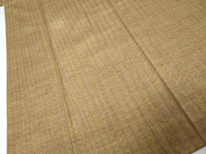 平和屋着物●伝統工芸士　七代目　吉澤与市　紬　変わり縞　正絹　逸品　DABK0036ud