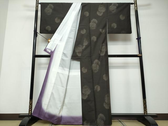 平和屋着物●本場大島紬　雪輪草花文　やまと誂製　正絹　逸品　DABK0037ud