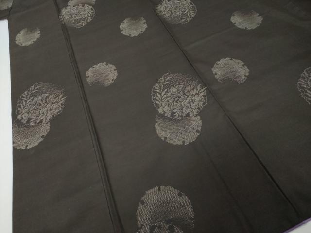 平和屋着物●本場大島紬　雪輪草花文　やまと誂製　正絹　逸品　DABK0037ud