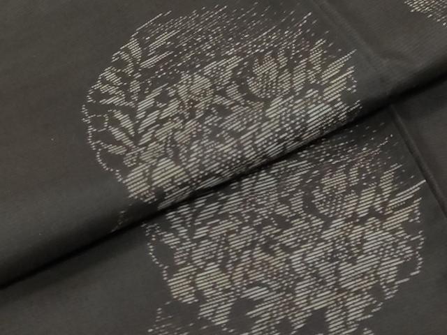 平和屋着物●本場大島紬　雪輪草花文　やまと誂製　正絹　逸品　DABK0037ud