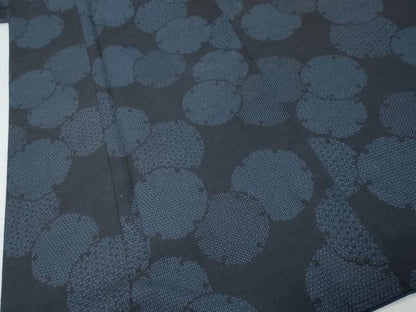 平和屋着物●本塩沢　90亀甲　雪輪文　正絹　逸品　DABK0038ud