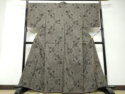 平和屋着物●本場大島紬　7マルキ　花唐草文　正絹　逸品　未使用　DABK0039ud