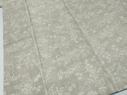 平和屋着物●本場大島紬　白大島　7マルキ　草花文　正絹　逸品　DABK0040ud