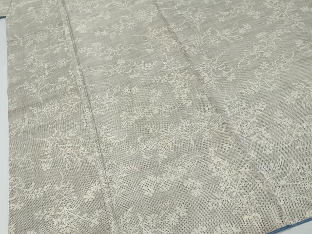 平和屋着物●本場大島紬　白大島　7マルキ　草花文　正絹　逸品　DABK0040ud