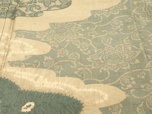 平和屋着物●訪問着　紬地　雲取草花文　やまと誂製　正絹　逸品　未使用　DABK0044ud