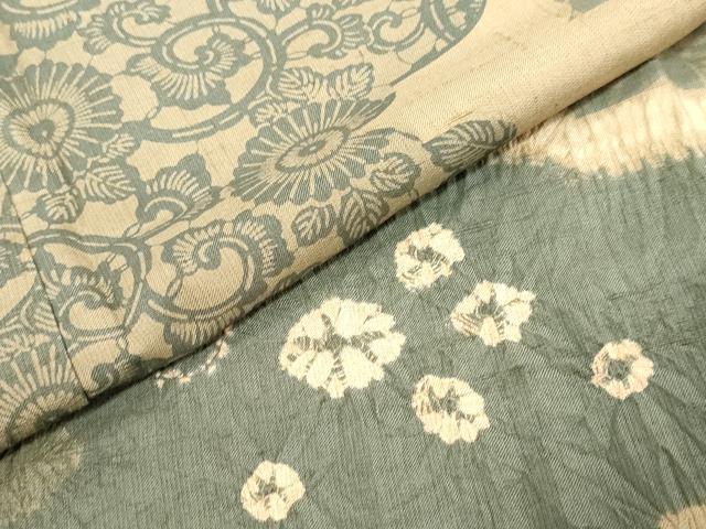 平和屋着物●訪問着　紬地　雲取草花文　やまと誂製　正絹　逸品　未使用　DABK0044ud