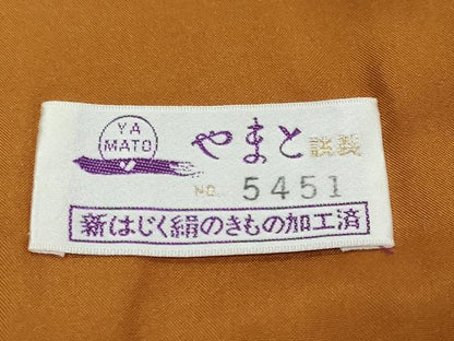 平和屋着物●訪問着　紬地　雲取草花文　やまと誂製　正絹　逸品　未使用　DABK0044ud