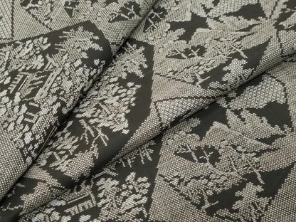 平和屋着物●本場大島紬　9マルキ　樹林風景文　正絹　逸品　DABK0048ud