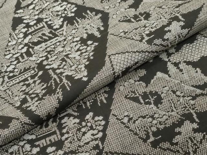 平和屋着物●本場大島紬　9マルキ　樹林風景文　正絹　逸品　DABK0048ud