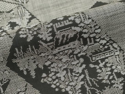 平和屋着物●本場大島紬　9マルキ　樹林風景文　正絹　逸品　DABK0048ud