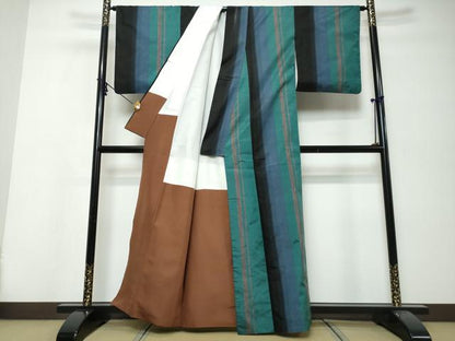 平和屋着物●本場大島紬　抽象文様　正絹　逸品　DABK0055ud