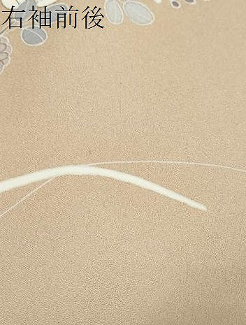 平和屋着物●訪問着　駒刺繍　流水草花文　暈し染め　金彩　正絹　逸品　DABK0057ud