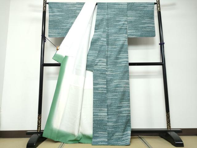 平和屋着物●上質な紬　霞文　金彩　正絹　逸品　DABK0062ud