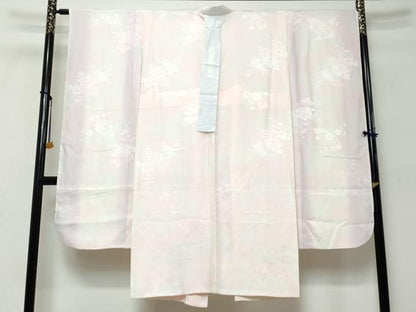 平和屋着物●振袖用長襦袢　袷　短冊草花地紋　暈し染め　正絹　逸品　DABK0065ud
