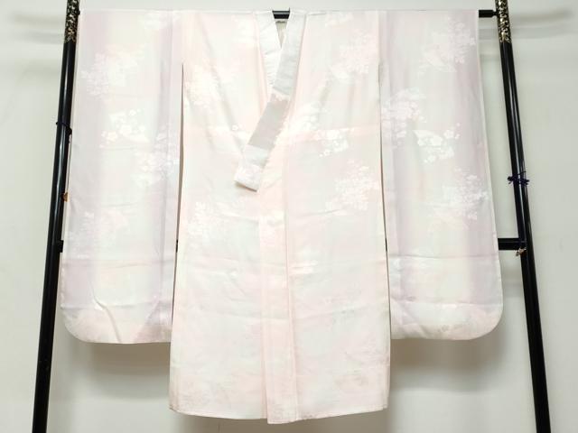 平和屋着物●振袖用長襦袢　袷　短冊草花地紋　暈し染め　正絹　逸品　DABK0065ud