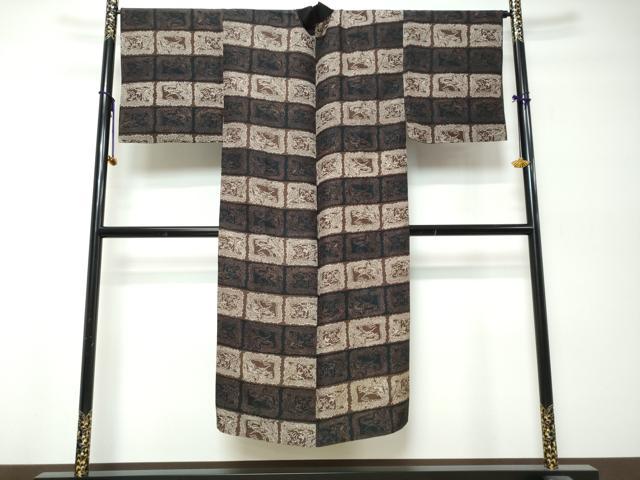 平和屋着物●男性　長襦袢　袷　龍　正絹　逸品　DABK0066ud