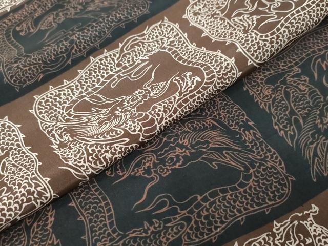 平和屋着物●男性　長襦袢　袷　龍　正絹　逸品　DABK0066ud