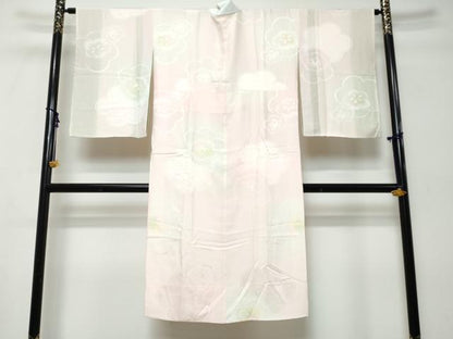 平和屋着物●長襦袢　袷　舞梅地紋　暈し染め　正絹　逸品　DABK0068ud