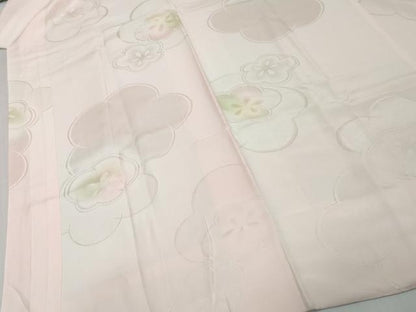 平和屋着物●長襦袢　袷　舞梅地紋　暈し染め　正絹　逸品　DABK0068ud