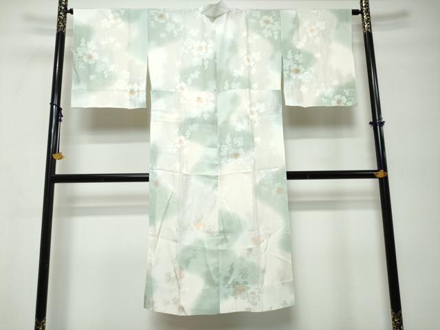 平和屋着物●長襦袢　無双仕立て　葡萄蔦の葉地紋　暈し染め　正絹　逸品　未使用　DABK0078ud