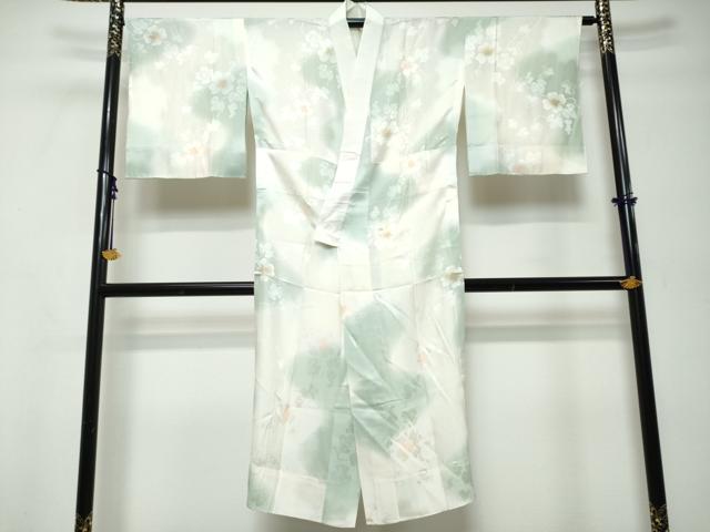 平和屋着物●長襦袢　無双仕立て　葡萄蔦の葉地紋　暈し染め　正絹　逸品　未使用　DABK0078ud