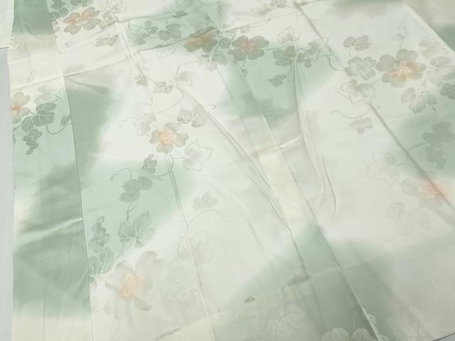 平和屋着物●長襦袢　無双仕立て　葡萄蔦の葉地紋　暈し染め　正絹　逸品　未使用　DABK0078ud