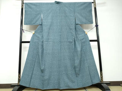 平和屋着物●本塩沢　抽象文様　正絹　逸品　DABK0085ud