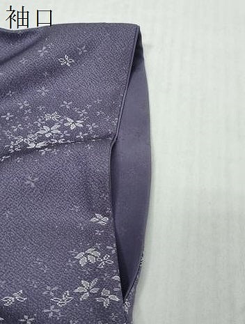 平和屋着物●上質なお召　舞花文　正絹　逸品　DABK0090ud