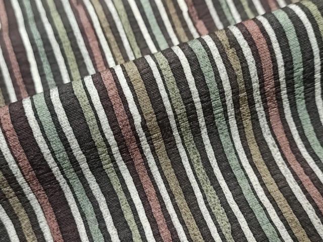 平和屋着物●小杉明義　小紋　ろうけつ染め　変わり縞　正絹　逸品　DABK0093ud