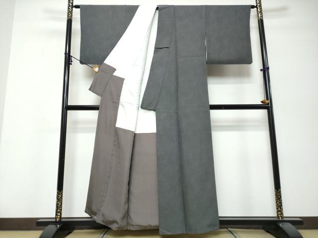 平和屋着物●江戸小紋　鮫小紋柄　黒地　正絹　逸品　DABK0096ud
