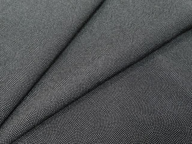 平和屋着物●江戸小紋　鮫小紋柄　黒地　正絹　逸品　DABK0096ud
