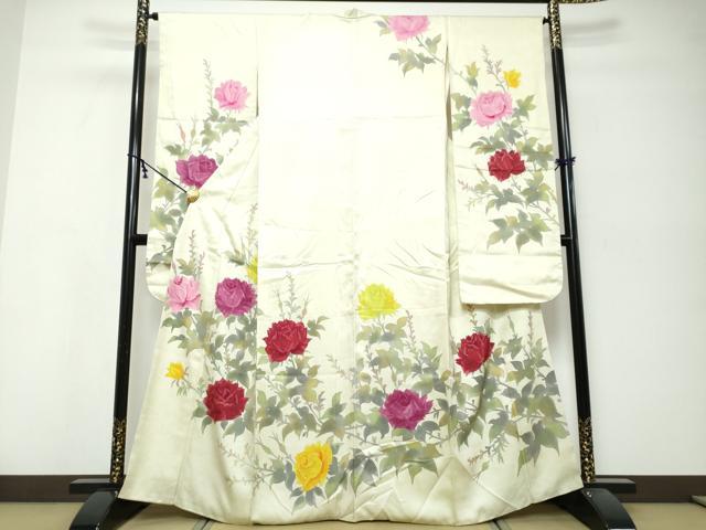 平和屋着物●豪華振袖　ろうけつ染め　枝花文　正絹　逸品　DABK0112ud