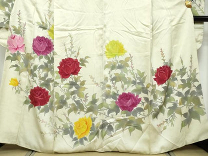 平和屋着物●豪華振袖　ろうけつ染め　枝花文　正絹　逸品　DABK0112ud