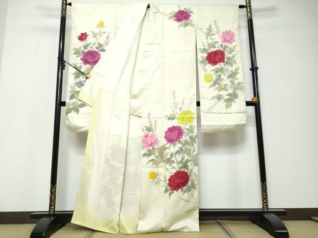 平和屋着物●豪華振袖　ろうけつ染め　枝花文　正絹　逸品　DABK0112ud