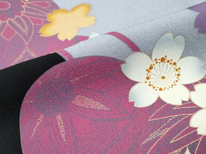 平和屋着物●豪華振袖　駒刺繍　手毬舞桜文　金彩　正絹　逸品　DABK0119ud
