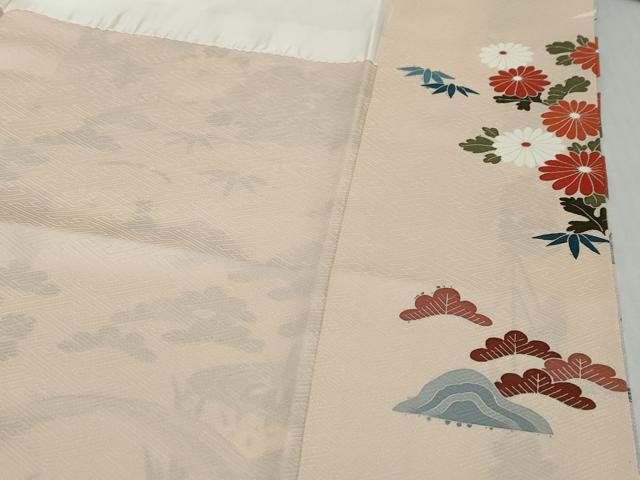 平和屋着物●豪華振袖　風景草花文　暈し染め　金彩　正絹　逸品　DABK0130ud