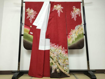 平和屋着物●豪華振袖　辻が花　暈し染め　金彩　やまと誂製　正絹　逸品　DABK0174ud