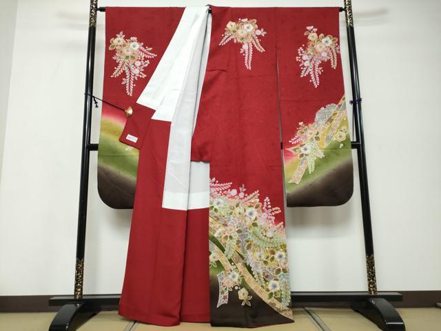 平和屋着物●豪華振袖　辻が花　暈し染め　金彩　やまと誂製　正絹　逸品　DABK0174ud
