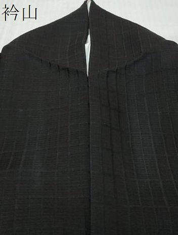 平和屋着物●上質な色無地　黒色　黒地　正絹　逸品　DABK0181ud