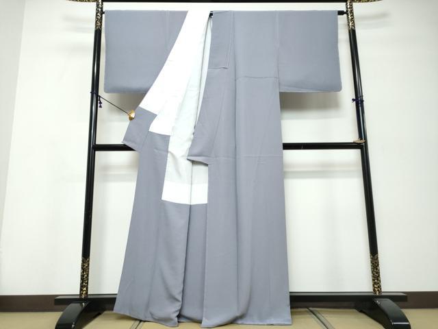 平和屋着物●上質な色無地　藤紫色　反端付き　正絹　逸品　未使用　DABK0184ud