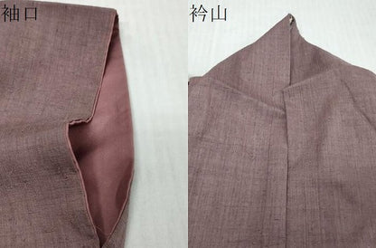 平和屋着物●本場結城紬　重要無形文化財　葡萄鼠色　証紙付き　正絹　逸品　DABK0204ud