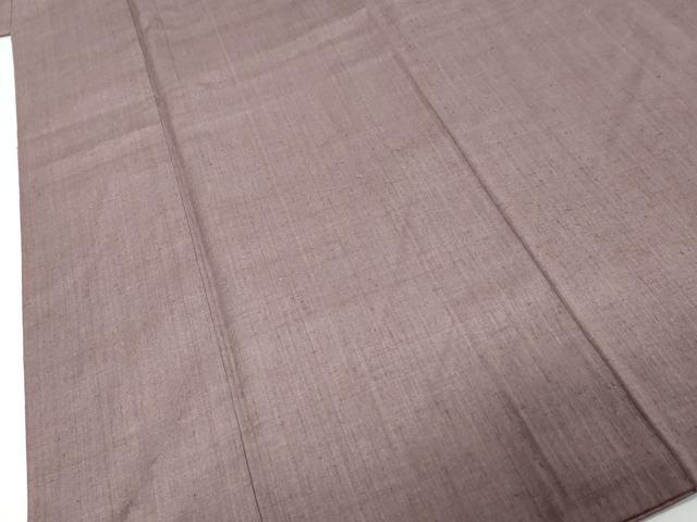平和屋着物●本場結城紬　重要無形文化財　葡萄鼠色　証紙付き　正絹　逸品　DABK0204ud