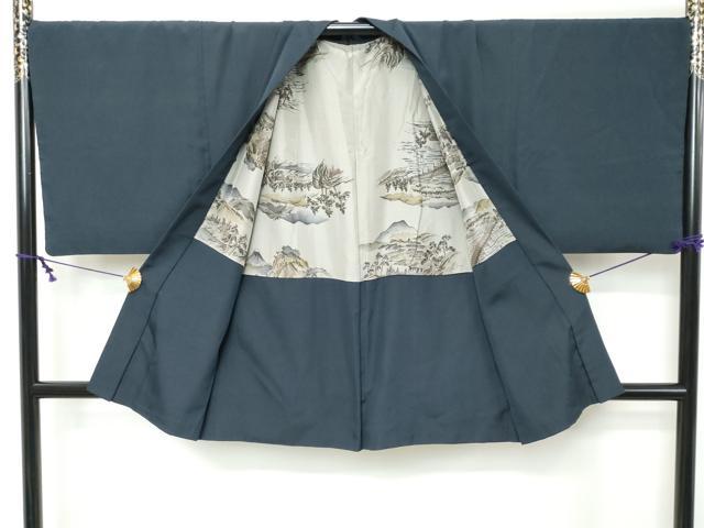 平和屋着物●男性　お召　アンサンブル　縞　正絹　逸品　DABK0213ud