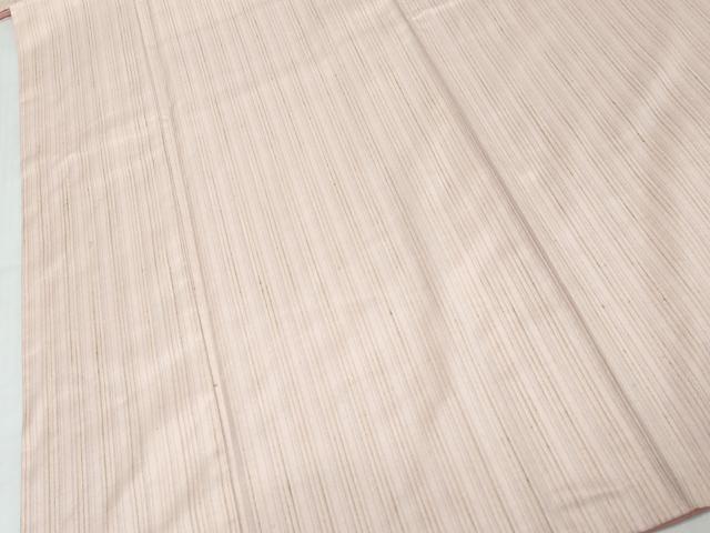 平和屋着物●紅花紬　米沢　変わり縞　正絹　逸品　DABK0220ud