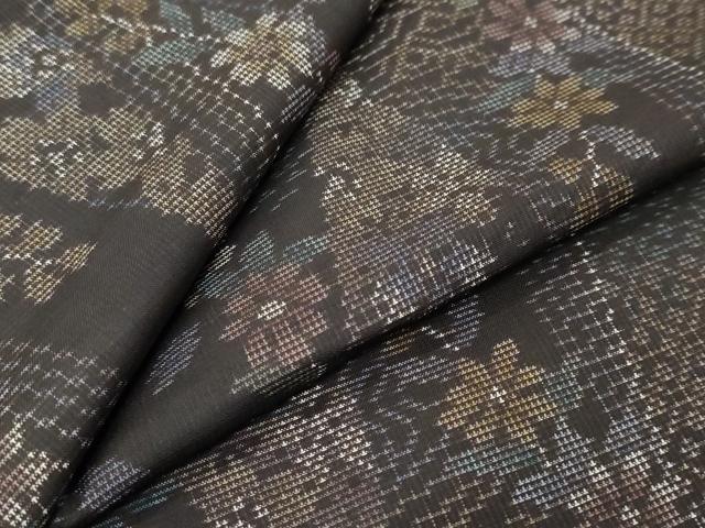 平和屋着物●本場大島紬　9マルキ　草花文　正絹　逸品　DABK0223ud