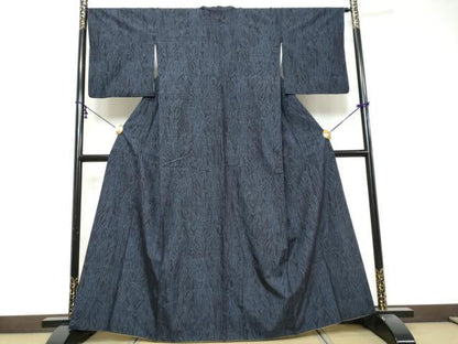 平和屋着物●結城紬　100亀甲　抽象文様　正絹　逸品　DABK0234ud