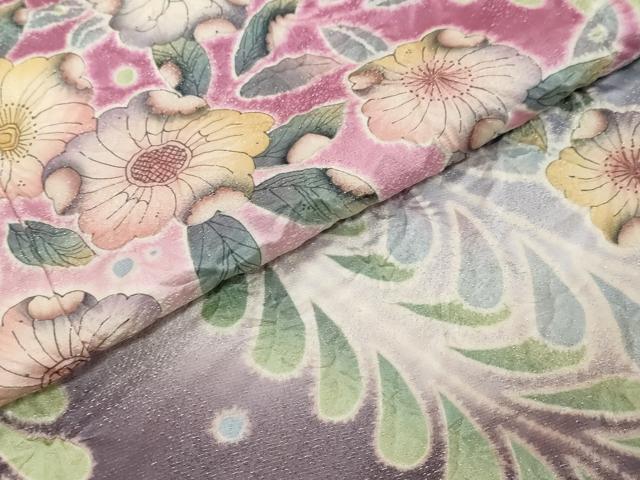 平和屋着物●豪華振袖　絞り　辻が花　暈し染め　金通し地　正絹　逸品　DABK0237ud