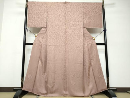 平和屋着物●無地絵羽訪問着　草花丸地紋　鴇浅葱色　ほていや扱い　正絹　逸品　DABK0245ud