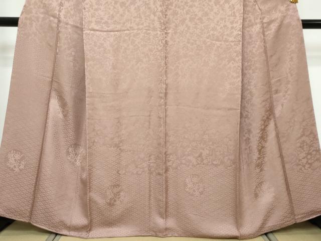 平和屋着物●無地絵羽訪問着　草花丸地紋　鴇浅葱色　ほていや扱い　正絹　逸品　DABK0245ud