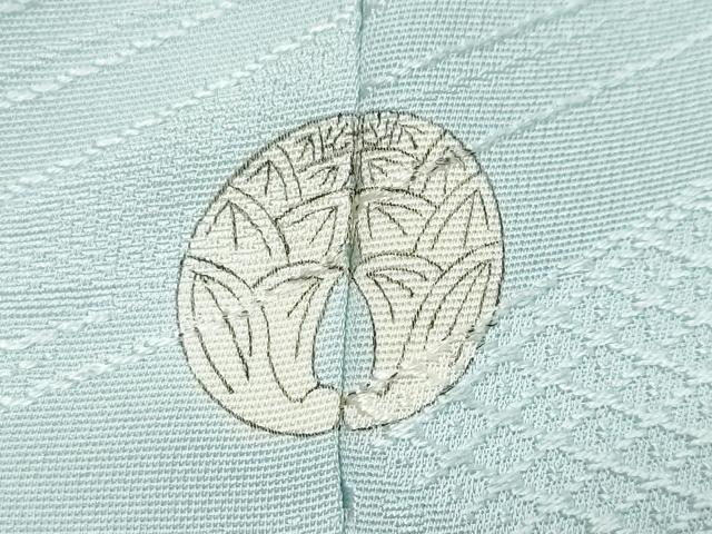 平和屋着物●上質な色無地　流水草花地紋　空色　正絹　逸品　未使用　DABK0246ud